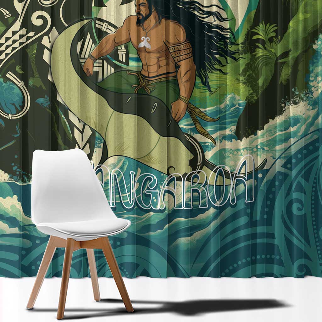 Aotearoa Tangaroa Atua Window Curtain New Zealand God Of The Ocean LT14 - Polynesian Pride