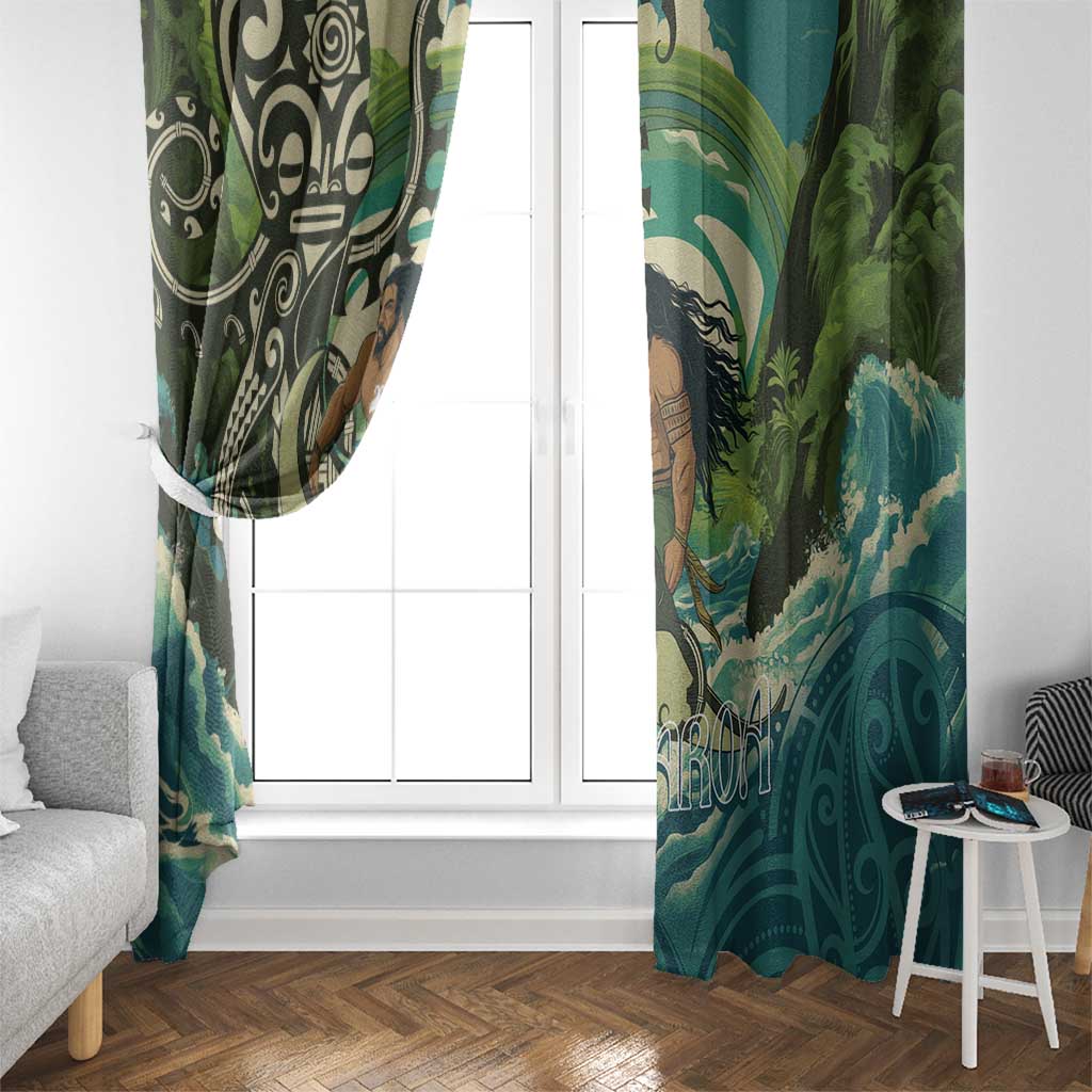 Aotearoa Tangaroa Atua Window Curtain New Zealand God Of The Ocean LT14 - Polynesian Pride