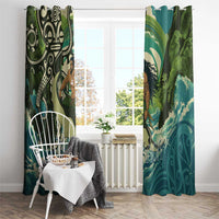 Aotearoa Tangaroa Atua Window Curtain New Zealand God Of The Ocean LT14 - Polynesian Pride