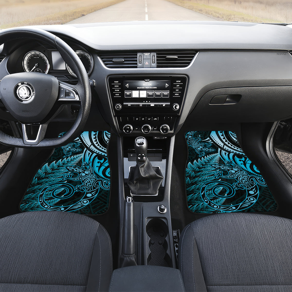 New Zealand Lizard Car Mats Silver Fern Aotearoa Maori Blue Version