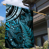 New Zealand Lizard Garden Flag Silver Fern Aotearoa Maori Blue Version