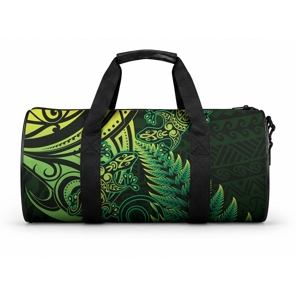 New Zealand Lizard Duffle Bag Silver Fern Aotearoa Maori Green Version LT14 One size Green - Polynesian Pride