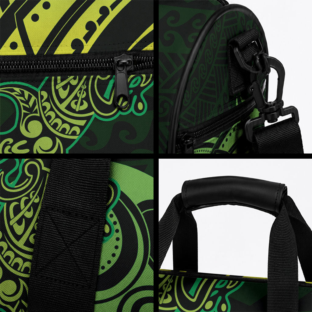 New Zealand Lizard Duffle Bag Silver Fern Aotearoa Maori Green Version LT14 - Polynesian Pride