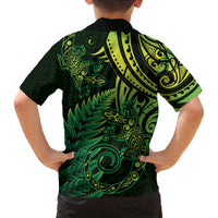 New Zealand Lizard Family Matching Summer Maxi Dress and Hawaiian Shirt Silver Fern Aotearoa Maori Green Version LT14 - Polynesian Pride