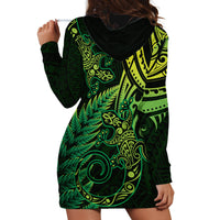 New Zealand Lizard Hoodie Dress Silver Fern Aotearoa Maori Green Version LT14 - Polynesian Pride