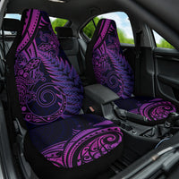 New Zealand Lizard Car Seat Cover Silver Fern Aotearoa Maori Purple Version LT14 One Size Purple - Polynesian Pride