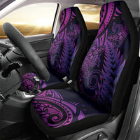 New Zealand Lizard Car Seat Cover Silver Fern Aotearoa Maori Purple Version LT14 - Polynesian Pride