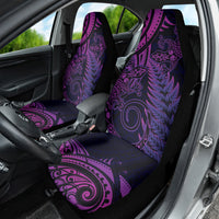 New Zealand Lizard Car Seat Cover Silver Fern Aotearoa Maori Purple Version LT14 - Polynesian Pride