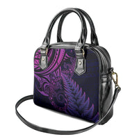 New Zealand Lizard Shoulder Handbag Silver Fern Aotearoa Maori Purple Version LT14 - Polynesian Pride