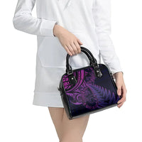 New Zealand Lizard Shoulder Handbag Silver Fern Aotearoa Maori Purple Version LT14 - Polynesian Pride