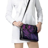 New Zealand Lizard Shoulder Handbag Silver Fern Aotearoa Maori Purple Version LT14 - Polynesian Pride
