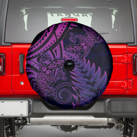 New Zealand Lizard Spare Tire Cover Silver Fern Aotearoa Maori Purple Version LT14 - Polynesian Pride