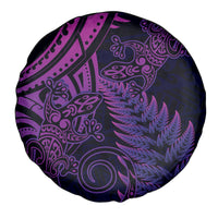 New Zealand Lizard Spare Tire Cover Silver Fern Aotearoa Maori Purple Version LT14 - Polynesian Pride