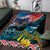 Personalised United States And New Zealand Area Rug USA Eagle With Kowhai Aotearoa Tui Bird