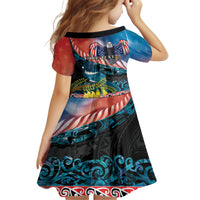 Personalised United States And New Zealand Family Matching Puletasi and Hawaiian Shirt USA Eagle With Kowhai Aotearoa Tui Bird LT14 - Polynesian Pride