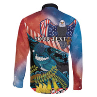 Personalised United States And New Zealand Family Matching Puletasi and Hawaiian Shirt USA Eagle With Kowhai Aotearoa Tui Bird LT14 - Polynesian Pride