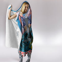 Personalised United States And New Zealand Hooded Blanket USA Eagle With Kowhai Aotearoa Tui Bird LT14 - Polynesian Pride