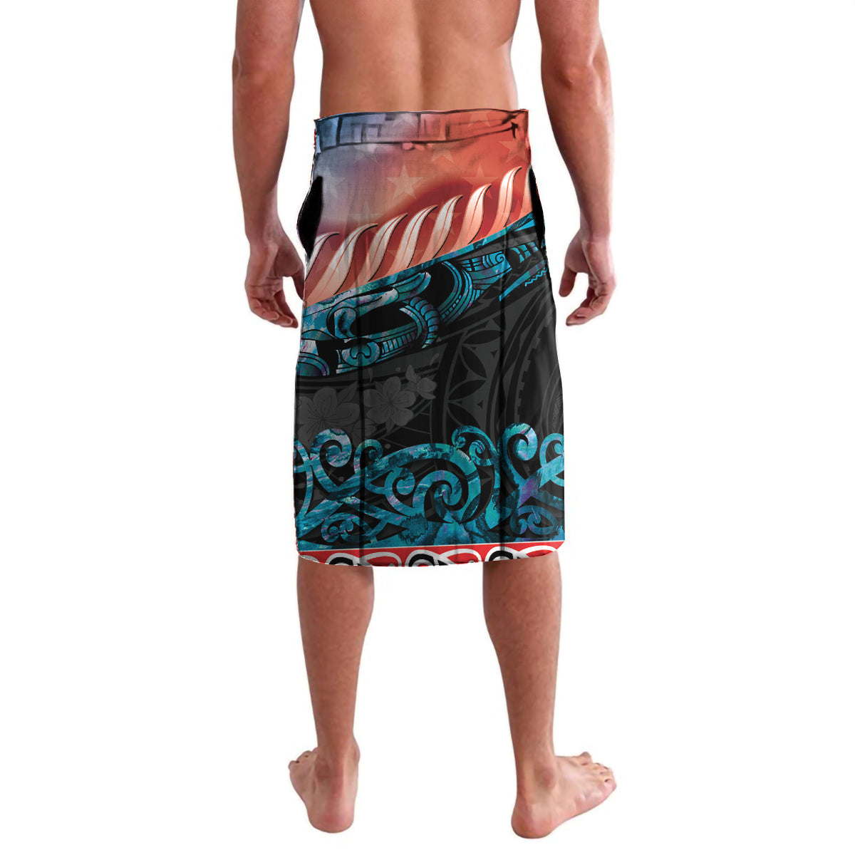 Personalised United States And New Zealand Lavalava USA Eagle With Kowhai Aotearoa Tui Bird LT14 - Polynesian Pride