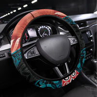 United States And New Zealand Steering Wheel Cover USA Eagle With Kowhai Aotearoa Tui Bird LT14 Universal Fit Blue - Polynesian Pride