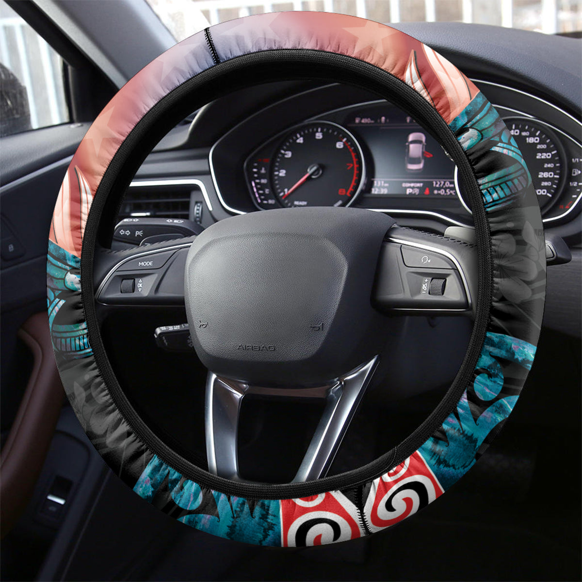 United States And New Zealand Steering Wheel Cover USA Eagle With Kowhai Aotearoa Tui Bird LT14 - Polynesian Pride