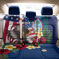 Personalised United States And Guam Back Car Seat Cover USA Eagle With Guahan Seal Tropical Vibes LT14 - Polynesian Pride