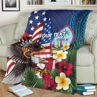 Personalised United States And Guam Blanket USA Eagle With Guahan Seal Tropical Vibes LT14 - Polynesian Pride