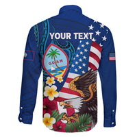 Personalised United States And Guam Family Matching Mermaid Dress and Hawaiian Shirt USA Eagle With Guahan Seal Tropical Vibes LT14 - Polynesian Pride