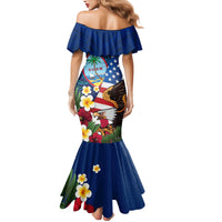 Personalised United States And Guam Family Matching Mermaid Dress and Hawaiian Shirt USA Eagle With Guahan Seal Tropical Vibes LT14 - Polynesian Pride