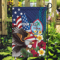 Personalised United States And Guam Garden Flag USA Eagle With Guahan Seal Tropical Vibes LT14 Garden Flag Blue - Polynesian Pride