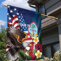 Personalised United States And Guam Garden Flag USA Eagle With Guahan Seal Tropical Vibes LT14 - Polynesian Pride