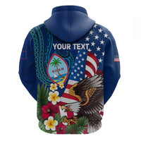 Personalised United States And Guam Hoodie USA Eagle With Guahan Seal Tropical Vibes LT14 - Polynesian Pride