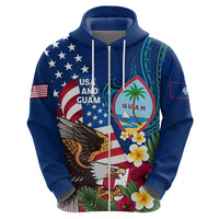 Personalised United States And Guam Hoodie USA Eagle With Guahan Seal Tropical Vibes LT14 - Polynesian Pride