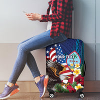 Personalised United States And Guam Luggage Cover USA Eagle With Guahan Seal Tropical Vibes LT14 - Polynesian Pride