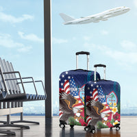 Personalised United States And Guam Luggage Cover USA Eagle With Guahan Seal Tropical Vibes LT14 - Polynesian Pride