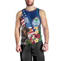 Personalised United States And Guam Men Tank Top USA Eagle With Guahan Seal Tropical Vibes LT14 - Polynesian Pride