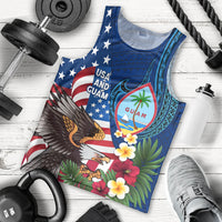 Personalised United States And Guam Men Tank Top USA Eagle With Guahan Seal Tropical Vibes LT14 - Polynesian Pride