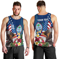Personalised United States And Guam Men Tank Top USA Eagle With Guahan Seal Tropical Vibes LT14 - Polynesian Pride