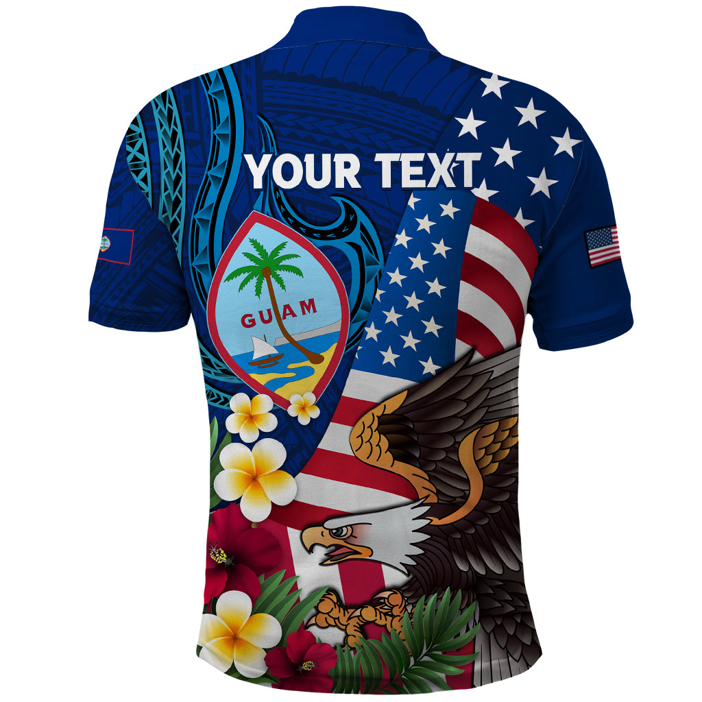 Personalised United States And Guam Polo Shirt USA Eagle With Guahan Seal Tropical Vibes LT14 - Polynesian Pride