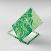 Aloha Hawaii Molokai Island Canvas Wall Art Hibiscus Tribal Honu Hawaiian Tattoo Green LT14 With Frame Green - Polynesian Pride