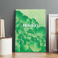 Aloha Hawaii Molokai Island Canvas Wall Art Hibiscus Tribal Honu Hawaiian Tattoo Green LT14 - Polynesian Pride