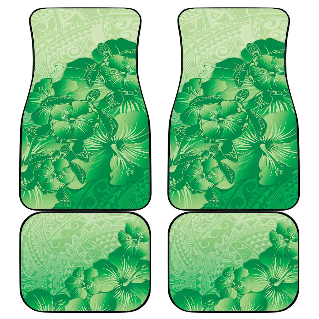 Aloha Hawaii Molokai Island Car Mats Hibiscus Tribal Honu Hawaiian Tattoo Green LT14 - Polynesian Pride