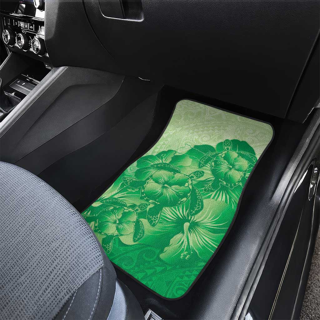 Aloha Hawaii Molokai Island Car Mats Hibiscus Tribal Honu Hawaiian Tattoo Green LT14 - Polynesian Pride