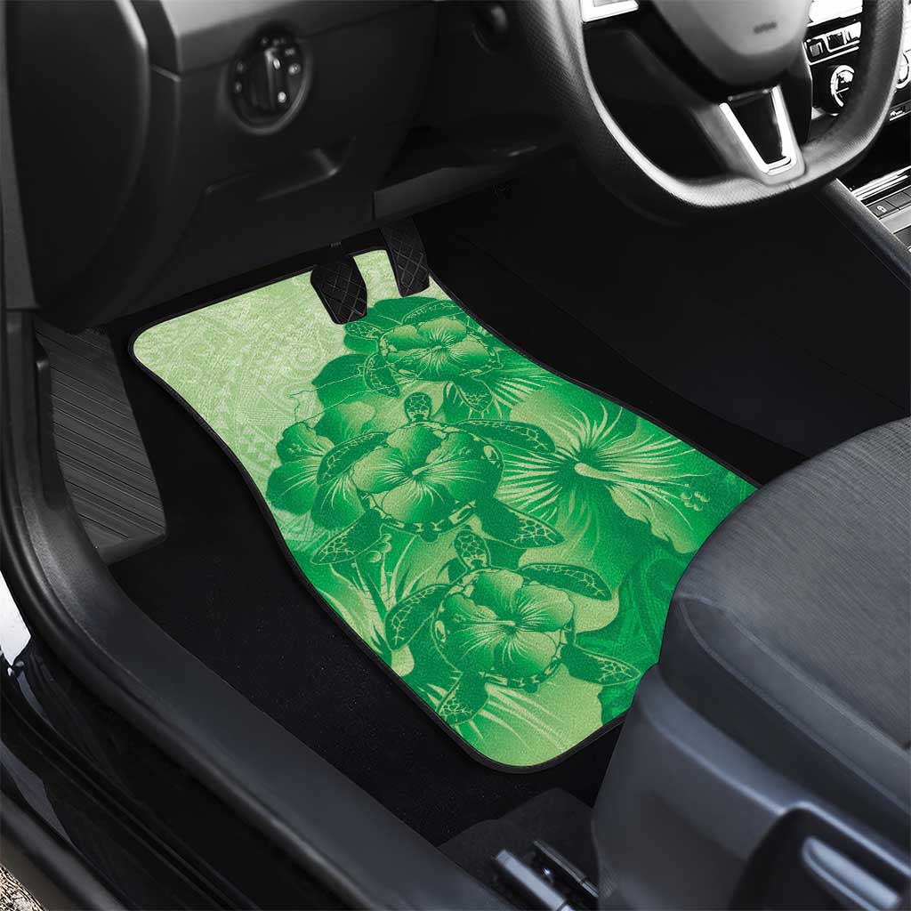 Aloha Hawaii Molokai Island Car Mats Hibiscus Tribal Honu Hawaiian Tattoo Green LT14 - Polynesian Pride