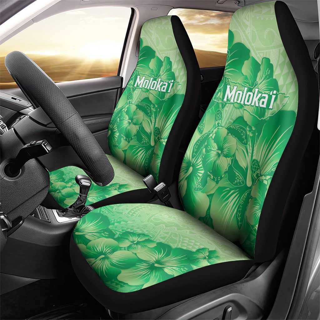 Aloha Hawaii Molokai Island Car Seat Cover Hibiscus Tribal Honu Hawaiian Tattoo Green LT14 - Polynesian Pride