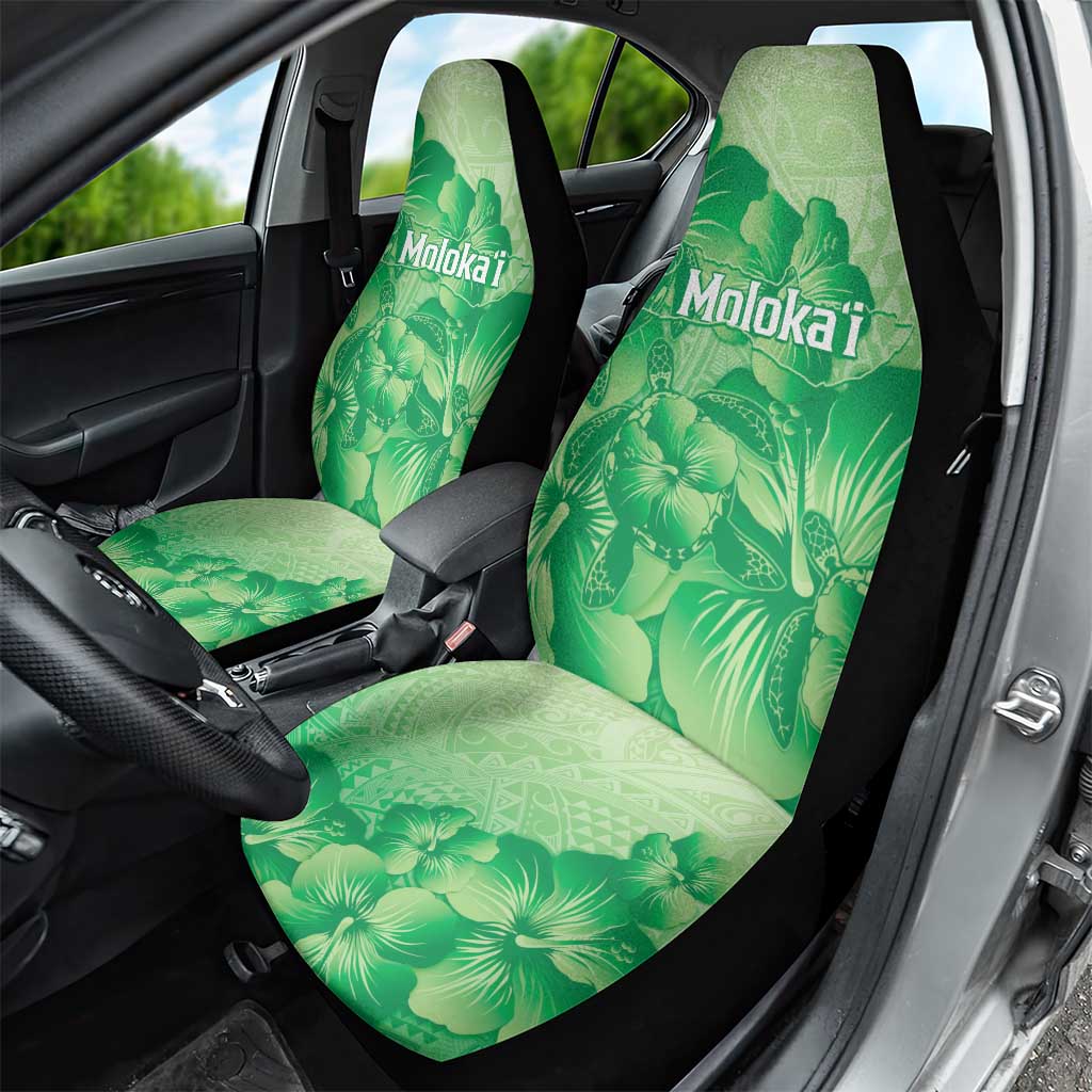 Aloha Hawaii Molokai Island Car Seat Cover Hibiscus Tribal Honu Hawaiian Tattoo Green LT14 - Polynesian Pride