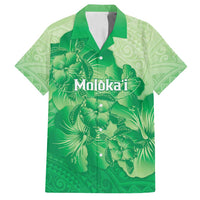 Aloha Hawaii Molokai Island Family Matching Summer Maxi Dress and Hawaiian Shirt Hibiscus Tribal Honu Hawaiian Tattoo Green LT14 Dad's Shirt - Short Sleeve Green - Polynesian Pride