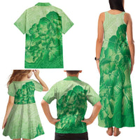 Aloha Hawaii Molokai Island Family Matching Tank Maxi Dress and Hawaiian Shirt Hibiscus Tribal Honu Hawaiian Tattoo Green LT14 - Polynesian Pride