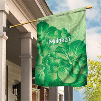Aloha Hawaii Molokai Island Garden Flag Hibiscus Tribal Honu Hawaiian Tattoo Green LT14 House Flag Green - Polynesian Pride