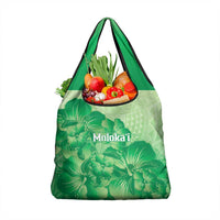 Aloha Hawaii Molokai Island Grocery Bag Hibiscus Tribal Honu Hawaiian Tattoo Green LT14 1-pack One Size Green - Polynesian Pride