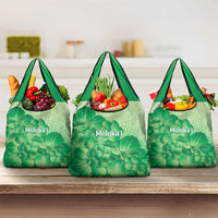 Aloha Hawaii Molokai Island Grocery Bag Hibiscus Tribal Honu Hawaiian Tattoo Green LT14 3-pack One Size Green - Polynesian Pride